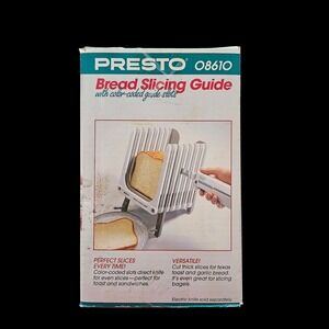Vintage‎ Presto Bread Slicing Guide Plastic White Slicer With Instructions 08610